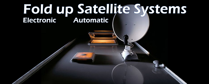 Automatic fold up electronic satellite systems